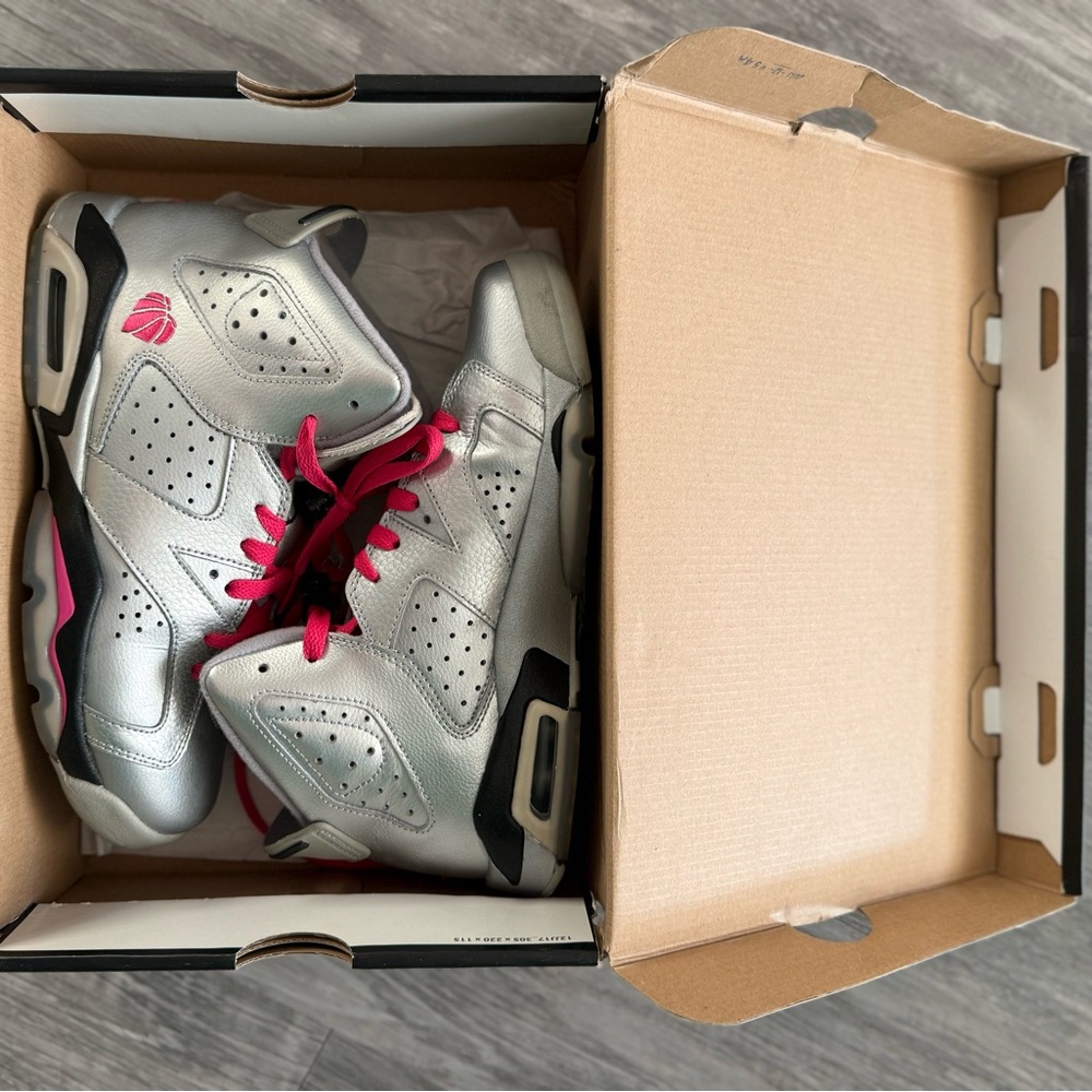 Air jordan 6 retro gg metallic silver/pink